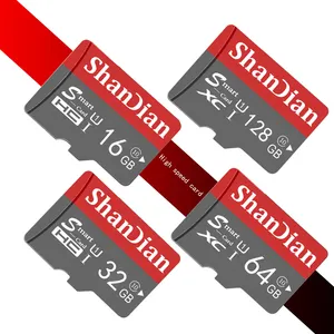SHAN DIAN Kartu SD Mini, Memori TF 128GB 64GB 32GB 16GB 8GB Flash Drive Kartu Sd untuk Ponsel dan PC
