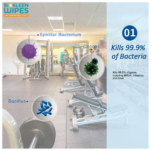 Biokleen – grand rouleau de lingettes de gymnastique personnalisées, 800 feuilles/rouleau, refermables, biodégradables, désinfectantes, humides, recharge - Product Image 5