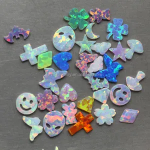 DS Gems Ready to ship Synthetic Opal 4.1*5mm Alien-shaped Opal Tooth Stickers For Sale
