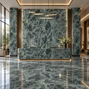 UnionStone Bvlgari Marbre Vert Grande Dalle Naturelle Polie Brillante Haute Qualité Luxe Moderne Cuisine Salle à Manger Murale Garantie 1 An - Product Image 3