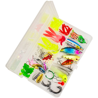 Kit de 92 leurres de pêche : Vib, Têtes plombées, Hameçons crank, Popper, Frogs, Spinners, leurres pour brochet et bar, Minnow, Earthworm Combo