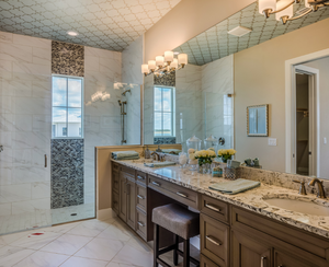 Vanidades de baño de melamina modernas de lujo Gabinete de fregadero colgante de pared con cajones para muebles de hogar o Hotel para apartamentos - Product Image 1