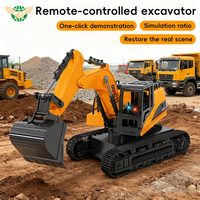 Jouet d'excavatrice RC en alliage à 12 canaux 1:12 Cadeaux pour garçons 360° Rotation électrique Jouets d'excavatrice RC pour enfants avec lumière