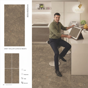Azulejos de porcelana pulida Carita Crema 800x1600mm para suelo y pared, diseño de piedra color crema cálido, 80x160cm - Product Image 5