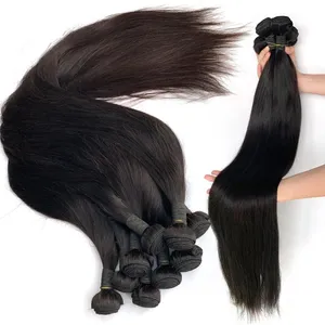 Extensiones de cabello humano virgen brasileño, cabello liso, liso, sin procesar, venta al por mayor