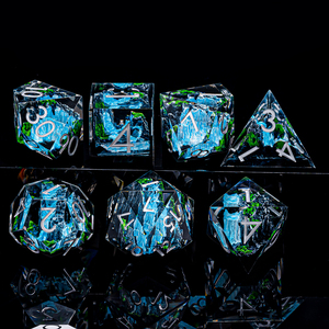 Bộ xúc xắc đa diện tùy chỉnh bằng nhựa Polyhedral Stone Mountain D20, cạnh sắc bằng kim loại, dành cho trò chơi trên bàn, RPG, DND, chất liệu nhựa acrylic, đá quý - Product Image 4