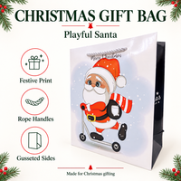 Sacs en papier de Noël avec votre propre logo, sacs cadeaux en carton blanc avec poignées pour la vente au détail et l'emballage de boutiques pendant les fêtes