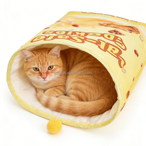 Tunnel pour chat en <span class=keywords><strong>papier</strong></span> froissé, sac interactif pour jeu autonome, cachette pour chat, tunnel-lit avec balle suspendue - Product Image 3
