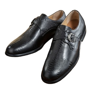 Elegant British Style Genuine Leather Men's <b>Pointed</b> Toe Lace-Up Breathable Lightweight Anti-Slip Wedding Party Dress Shoes - Product Image 1