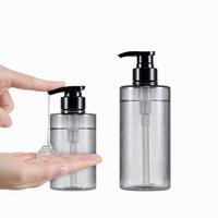 Bouteilles de shampoing, d'après-shampoing et de gel douche pour hôtel en plastique transparent à épaule plate au design minimaliste 300 ml 500 ml