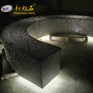 Nuevos materiales de construcción de piedra, banco de hormigón luminoso en forma de arco para espacios públicos, tamaño personalizable - Product Image 2