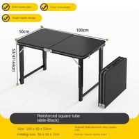Table pliante portable Design moderne Table rectangulaire multifonctionnelle en métal Meubles d'extérieur pour le camping