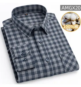 OEM/ODM camisa de franela a cuadros clothing supplier 3 tone colors designer full sleeves textured plaid flannel shirt