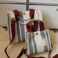 Sac fourre-tout en toile personnalisé 2025 nouvelle mode rayé concepteur sac à bandoulière dames épaule sac à main femmes sacs fourre-tout