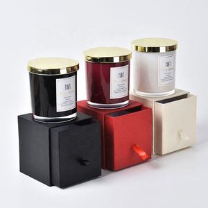 AIKUN Modern Black Red Glass <b>Candle</b> Jar Aromatherapy Decorative Fragrance Scented <b>Candle</b> for Bedroom Office Bulk Long Burning - Product Image 2