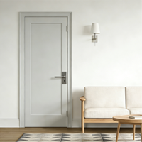 Porte intérieure pré-montée en MDF massif, 1 panneau, blanche apprêtée, style Shaker