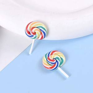 Nuevo y Popular Mini Lollipop de Arcilla con Diseño de Arcoíris Kawaii, para Decoración de Teléfonos, Manualidades, Scrapbooking y DIY - Product Image 4