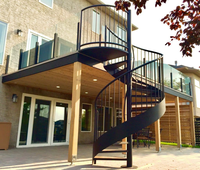 DB Moderne Durable Moderne Intérieur En Acier Center Post Stringer Escalier En Spirale avec Barre Verticale Rampe