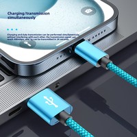 Kabel Data Ponsel Tipe-C Grosir Pabrik dengan Bahan Nilon Anyaman untuk iPhone Samsung Pengisian Cepat dan Transfer Data