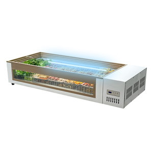 Vitrina de congelador refrigerada sin vidrio de escritorio comercial pequeña: Especializada para pinchos de barbacoa de mantenimiento fresco - Product Image 6