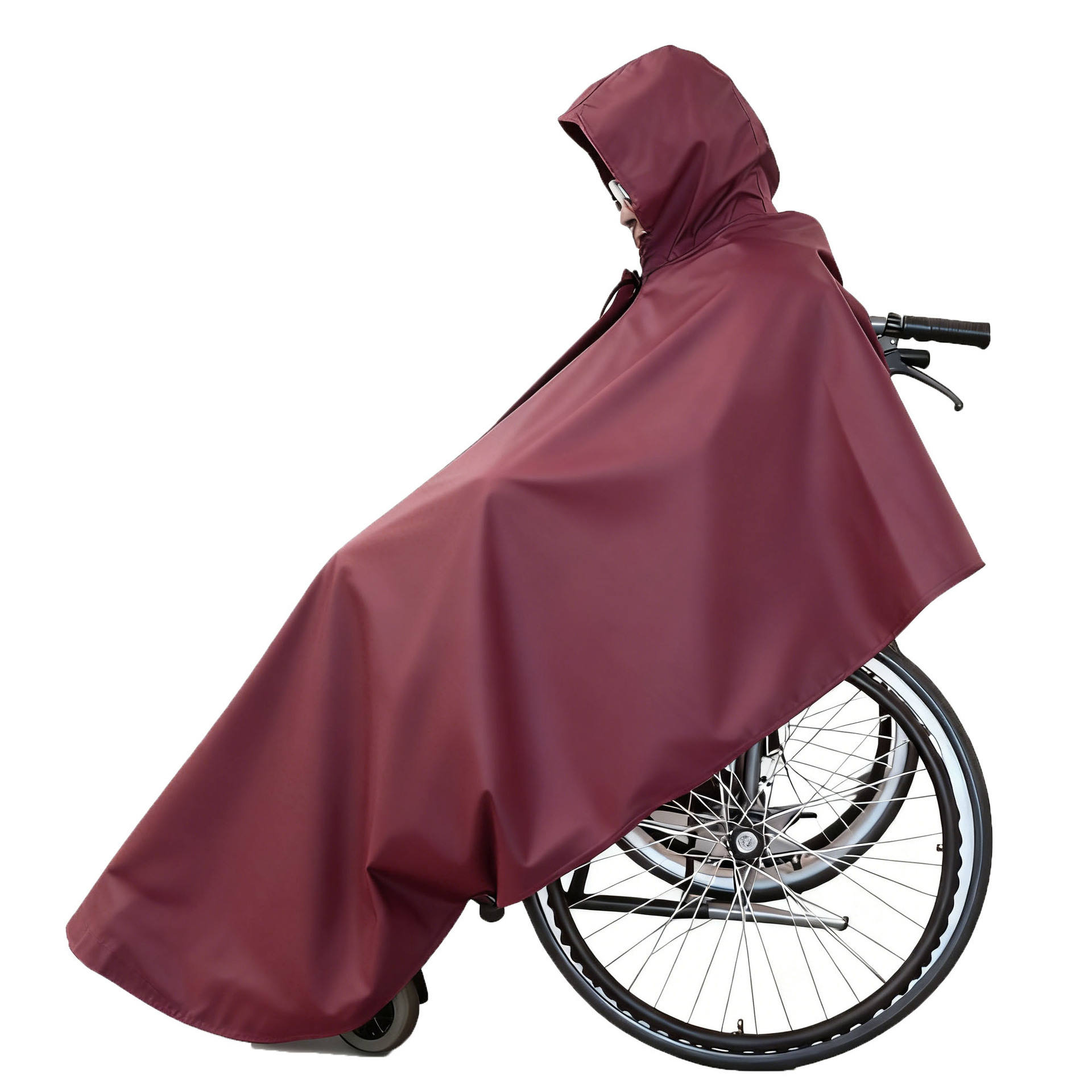 Poncho de pluie pour fauteuil roulant Rose Rouge