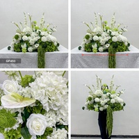 Fabricant de fleurs artificielles DKB, fleurs d'allée blanches et vertes les plus populaires GF453 80cm pour la décoration de cérémonie de mariage