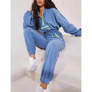 مخصص 2022 عارضة الصوف زمم المحاصيل أعلى بلوزات ركض الشتاء سميكة sweatpants السيدات المسار مجموعة 2 قطعة عرق النساء الدعاوى