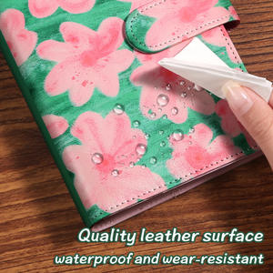 Housse Folio A6 personnalisée en cuir végétalien pour <span class=keywords><strong>cahier</strong></span> Vintage en cuir recyclé Carnet tableau blanc Capybara chinois - Product Image 3