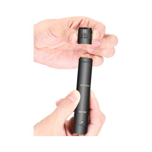 Neewer 2-Pack Pencil Stick Condenser Mic with Interchangeable Omni Cardioid and Super Cardioid Capsules Foam Windscreens Mic