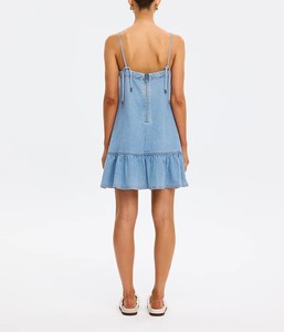 Robe bohème en porcelaine bleue et blanche pour femme, robe maxi d'été à épaules dénudées, robe décontractée à volants sans bretelles - Product Image 3