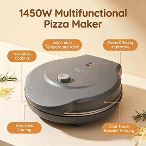 Machine à pizza électrique 12,5 pouces 1450W multifonctionnelle, plaque à pizza antiadhésive miniature pour la maison - Product Image 6