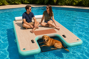 Plateforme flottante gonflable en forme de U pour sports nautiques, <span class=keywords><strong>piscine</strong></span>, lac - Product Image 2