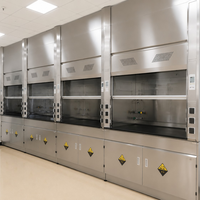 Hotte à fumées de laboratoire GMP en acier inoxydable 304, à conduit, pour laboratoire pharmaceutique, résistante aux hautes températures, pour salle blanche
