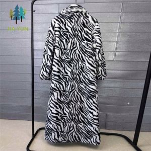 Cappotto Lungo in Finta Pelliccia di Coniglio con Stampa Zebrata e Leopardata - Product Image 4