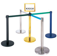 Pôle de ligne de file d'attente en acier inoxydable Pôle de ligne de file d'attente rétractable en acier inoxydable chromé