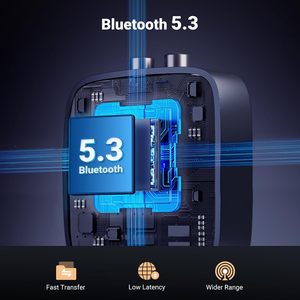 Adaptador AUX <span class=keywords><strong>Bluetooth</strong></span> <span class=keywords><strong>UGREEN</strong></span> con batería incorporada, compatible con dos pares de receptor <span class=keywords><strong>Bluetooth</strong></span> 5,3 para estéreo antiguo, 3,5mm/ RCA de doble canal - Product Image 2