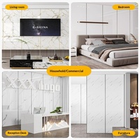 Carreaux muraux autocollants en PVC imitation marbre chinois pour salles de bain, salons, décors de télévision, cuisines ; autocollants de papier peint imperméables
