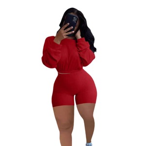ชุดกีฬาผู้หญิงแบบมีลายริบบิ้น ไซส์ SMLXLXXL3XL4XL5XL สีพื้น ชุดลำลองแฟชั่นสตรีท - Product Image 5