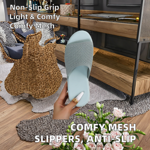 Pantuflas de Malla Cómodas para Mujer, Punta Abierta, Verano, Interior, PVC, Suela Suave, Planas, Antideslizantes, Talla Grande para Uso en el Hogar - Product Image 3