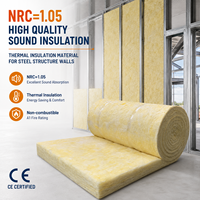 Rouleau de laine de verre insonorisante NRC 1.05, feutre UET 16 kg, épaisseur 50 mm, isolation acoustique pour murs, isolation de bâtiment, rouleau de laine de verre