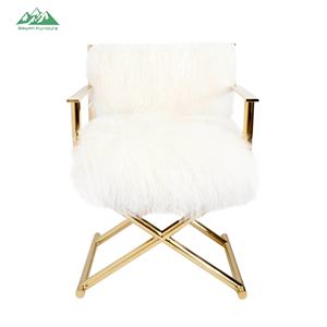 होटल परियोजना के लिए लक्जरी गोल्ड फिनिश ऊन कपड़े लाउंज कुर्सी धातु फ्रेम हाई-एंड डिजाइन - Product Image 2