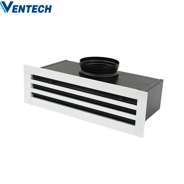 VENTECH Air Conditioning Supply air Vent Cover Aluminium Ceiling Hvac Linear Slot Diffuser with Plenum Box