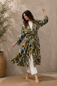 Robe longue en mousseline de coton 100% à imprimé floral blanc, coupe ample, col en V, impression numérique élégante, tenue décontractée d'été - Product Image 3