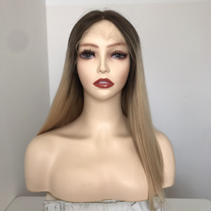 Wig Kosher Pirang Abu-abu dari Pemasok Cina, Wig Rambut Asli Rusia Full Lace, Wig Yahudi Nuansa Keren - Product Image 1