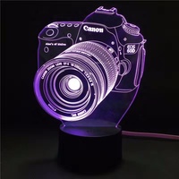 Lampe de Nuit Illusion 3D à Télécommande, Lampe LED 7 Couleurs, Veilleuse Acrylique pour Chambre