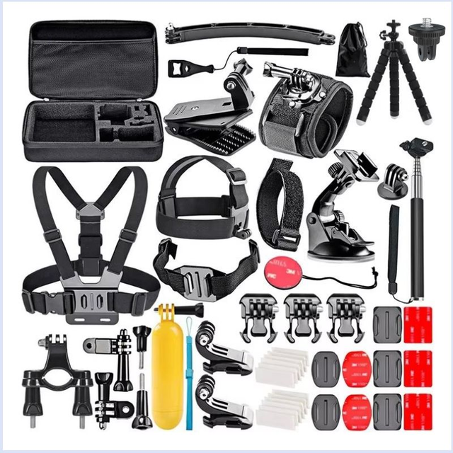 Action Camera Mount Kit for GoPro Hero 13 12 11 Chest Mount Suction Cup Floating Grip Selfie Stick Tripod Wrist Strap Wholesale