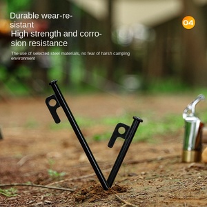 Outdoor Tent Nail Tent Pegs Heavy Duty Steel Tent <b>Stakes</b> <b>for</b> Camping Canopy Awning Tent Camping <b>Ground</b> Na - Product Image 1