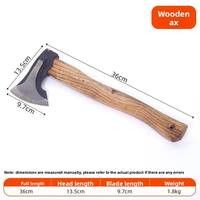 Hache tactique de survie en acier à haute teneur en carbone forgé à la main avec manche en bois durable pour le camping, la chasse et les aventures en plein air