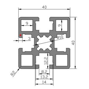 Perfil de Aluminio Industrial en Stock, Venta al por Mayor, Perfil de Aluminio Estándar Nacional 4040hd 6063-T5, Oxidación Plateada Blanca - Product Image 2