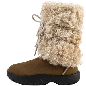 2025 New Arrival <b>Women's</b> In-Stock Platform Fuzzy <b>Boots</b> Retro Lace-Up <b>Ankle</b> <b>Boots</b> Fleece-Lined Warm <b>Winter</b> Snow <b>Boots</b> - Product Image 1